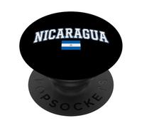 Bandera Nacional de Nicaragua Estilo Universitario arqueada PopSockets PopGrip Adhesivo