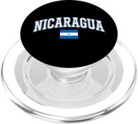Bandera Nacional de Nicaragua Estilo Universitario arqueada PopSockets PopGrip para MagSafe