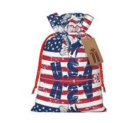 Bandera nacional estadounidense con águila resistente con cordón, perfecta para regalos, viajes y uso diario con etiquetas de regalo de papel kraft
