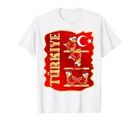 Bandera Nacional Turca TÜRKIYE Gallo Niños Turquía Camiseta gráfica económica, Hombre, Blanco, S