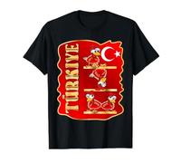 Bandera Nacional Turca TÜRKIYE Gallo Niños Turquía Camiseta gráfica económica, Hombre, Negro, L