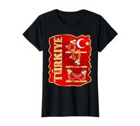 Bandera Nacional Turca TÜRKIYE Gallo Niños Turquía Camiseta gráfica económica, Mujer, Negro, M