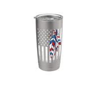 Bandera nativa americana pluma indígena orgullo tribal Vaso térmico de acero inoxidable de doble pared