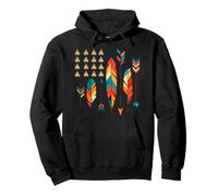 Bandera nativa Americana Tribal Flechas Plumas Arte indígena Sudadera con Capucha
