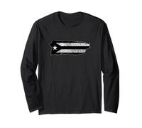 Bandera Negra de Puerto Rico Resiste Boricua Island Flag Taino Art Manga Larga