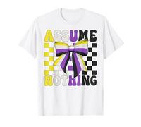 Bandera no binaria Orgullo LGBTQ Coquette Bow Asumir Nada Camiseta