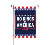 Bandera "No Kings In America" 12x18 Los Ángeles Anti ICE (Inmigrantes) Protesta Banderas de jardín para exteriores Doble cara Arpillera Ya