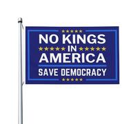 Bandera "No Kings In America" de 3x5 pies, doble cara, para exteriores, con 2 ojales, de poliéster, para jardín, ideal para todas las estaciones.