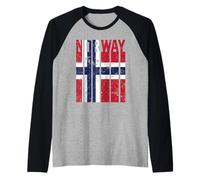 Bandera Noruega del Orgullo de Noruega Camiseta Manga Raglan