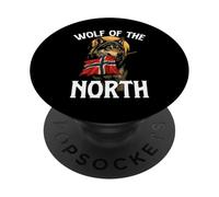 Bandera Noruega Lobo Del Norte PopSockets PopGrip Adhesivo