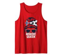 Bandera Noruega Niña Noruega Spirit Pride Cheer Home Queen Camiseta sin Mangas