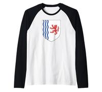 Bandera Nouvelle-AQUITAINE Escudo DE Armas SUROESTE DE Francia Camiseta Manga Raglan