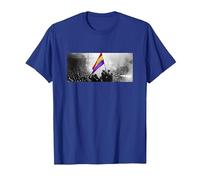 Bandera Ondeando República Española Camiseta, Hombre, Azul Real, 3XL