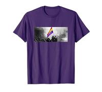 Bandera Ondeando República Española Camiseta, Hombre, Morado, M