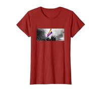 Bandera Ondeando República Española Camiseta, Mujer, Arándano, M