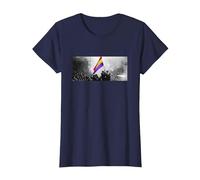 Bandera Ondeando República Española Camiseta, Mujer, Azul Marino, XXL