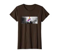 Bandera Ondeando República Española Camiseta, Mujer, Marrón, 3XL