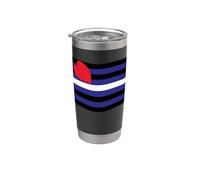 Bandera Ondulada de Cuero Orgullo Bondage Sadismo Masoquismo BDSM Vaso térmico de acero inoxidable de doble pared