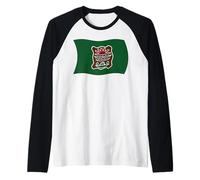 Bandera Ondulada de la Tribu Abenaki Indios nativos Americanos Camiseta Manga Raglan