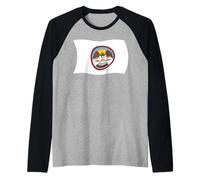 Bandera Ondulada de la Tribu Ute Utah Indios nativos Americanos Camiseta Manga Raglan
