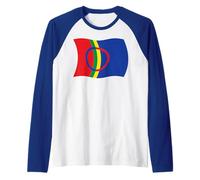 Bandera Ondulada del Pueblo Sami Laponia Sapmi Noruega Camiseta Manga Raglan