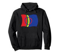 Bandera Ondulada del Pueblo Sami Laponia Sapmi Noruega Sudadera con Capucha