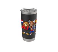 Bandera Países Bajos España Raíces neerlandesas española Vaso térmico de acero inoxidable de doble pared