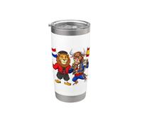 Bandera Países Bajos España Raíces neerlandesas española Vaso térmico de acero inoxidable de doble pared