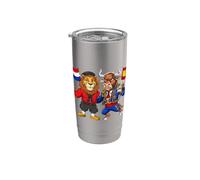 Bandera Países Bajos España Raíces neerlandesas española Vaso térmico de acero inoxidable de doble pared