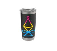 Bandera pansexual Halu espiritual Chakra Símbolo Yoga Vaso térmico de acero inoxidable de doble pared