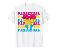 Bandera Pansexual Pan Pride LGBTQ Girl Coquette Bow Camiseta