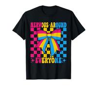 Bandera Pansexual Pan Pride LGBTQ nerviosa Alrededor de Todos Camiseta