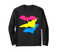 Bandera Pansexual Pride Bat, divertida bandera de pansexualidad LGBTQ, colores Manga Larga