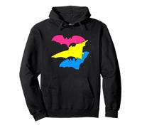 Bandera Pansexual Pride Bat, divertida bandera de pansexualidad LGBTQ, colores Sudadera con Capucha