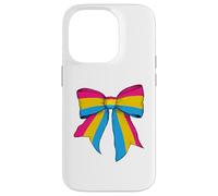 Bandera Pansexual Pride Pan LGBTQ Girl Coquette Bow Carcasa para iPhone 14 Pro