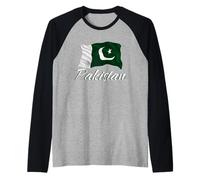 Bandera paquistaní árabe para Hombres, Mujeres y niños Pakistán Camiseta Manga Raglan