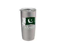 Bandera paquistaní árabe para hombres, mujeres y niños Pakistán Vaso térmico de acero inoxidable de doble pared