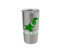Bandera paquistaní patriótica árabe para hombres, mujeres y niños, Pakistán Vaso térmico de acero inoxidable de doble pared