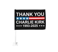 Bandera para coche Gracias Charlie Kirk Banderas Descansa en paz 12"x18" pulgadas Bandera de jardín de doble cara para vehículos