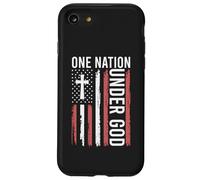 Bandera Patriota Cristiana de One Nation Under God Carcasa para iPhone SE (2020) / 7/8
