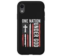 Bandera Patriota Cristiana de One Nation Under God Carcasa para iPhone XR