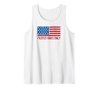 Bandera patriótica Americana de Pilates Vibes Only 4 de Julio de Estados Unidos Camiseta sin Mangas