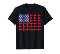 Bandera patriótica Americana USA Fighter Jets Avión Divertido Camiseta