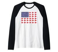 Bandera patriótica Americana USA Fighter Jets Avión Divertido Camiseta Manga Raglan