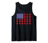 Bandera patriótica Americana USA Fighter Jets Avión Divertido Camiseta sin Mangas