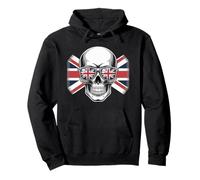 Bandera patriótica británica del Reino Unido Calavera Sudadera con Capucha