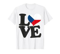 Bandera patriótica con corazón de la República Checa I Love Camiseta