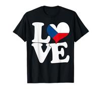 Bandera patriótica con corazón de la República Checa I Love Camiseta