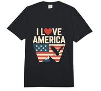 Bandera patriótica de águila I Love America Comfort Colors Adult Heavyweight T-Shirt