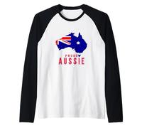Bandera patriótica de Australia para Hombres, Mujeres y niños, Orgulloso Australiano Camiseta Manga Raglan